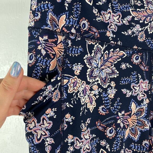 J. Jill Fit Performance Floral Ankle Length Leggings With Pockets size M - Picture 2 of 9